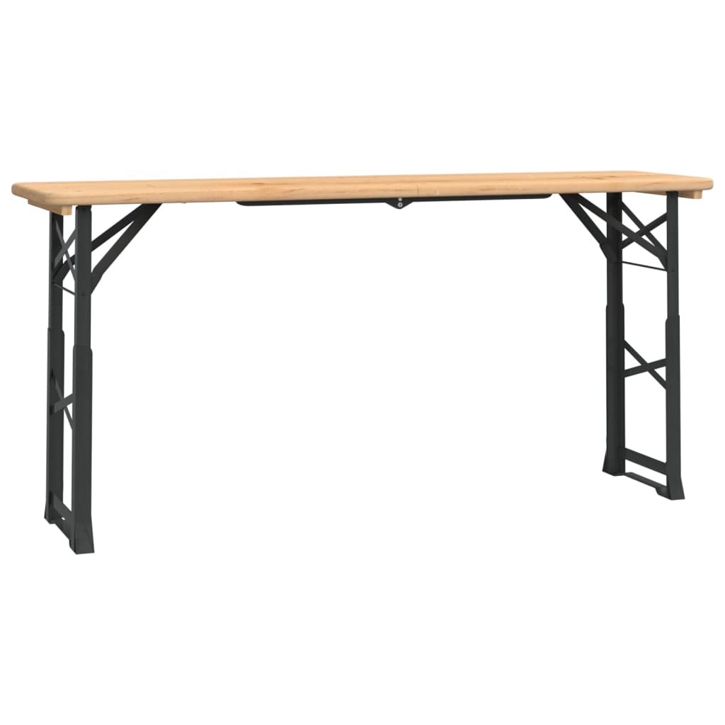 vidaXL Folding Beer Table 170x50x75/105 cm Solid Wood Fir - Brown