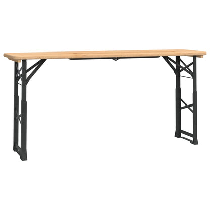 vidaXL Folding Beer Table 170x50x75/105 cm Solid Wood Fir - Brown