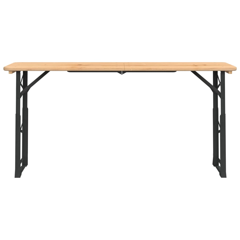 vidaXL Folding Beer Table 170x50x75/105 cm Solid Wood Fir - Brown