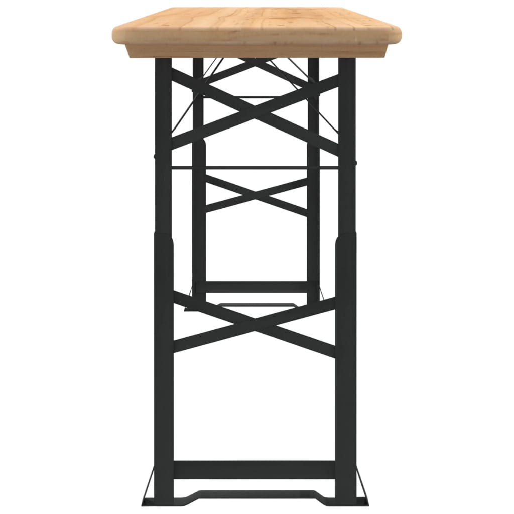 vidaXL Folding Beer Table 170x50x75/105 cm Solid Wood Fir - Brown