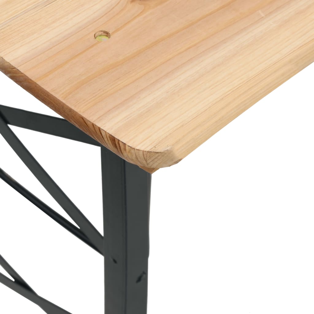 vidaXL Folding Beer Table 170x50x75/105 cm Solid Wood Fir - Brown
