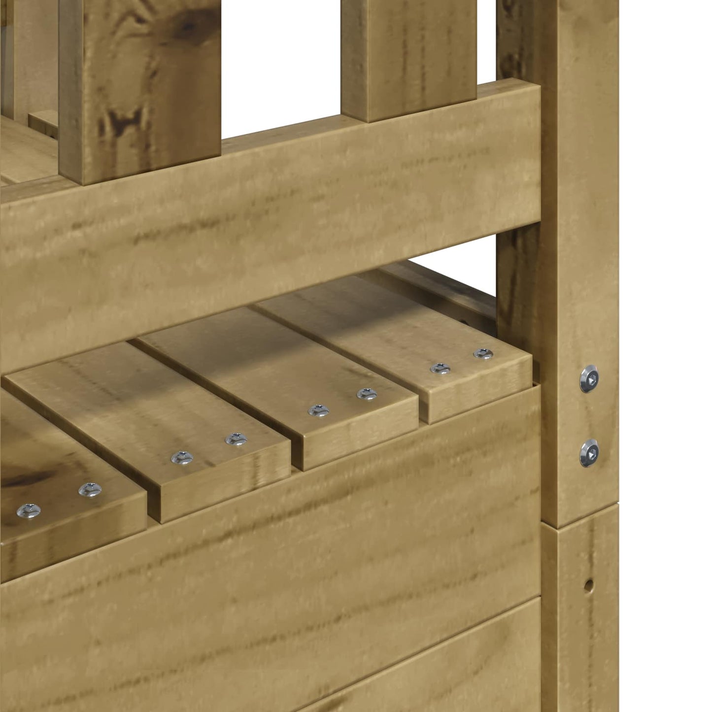 vidaXL Outdoor Play Tower Natural Solid Impregnated Pinewood - Brown - 53 x 85 x 264 cm