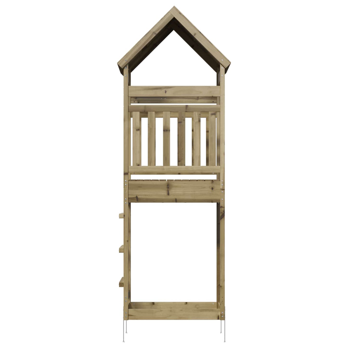 vidaXL Outdoor Play Tower Natural Solid Impregnated Pinewood - Brown - 53 x 85 x 264 cm