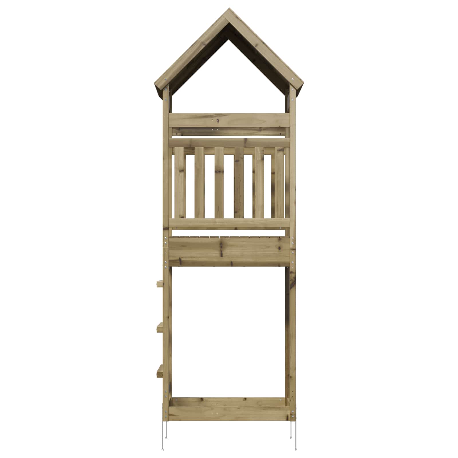 vidaXL Outdoor Play Tower Natural Solid Impregnated Pinewood - Brown - 53 x 85 x 264 cm