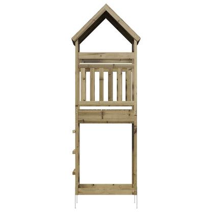vidaXL Outdoor Play Tower Natural Solid Impregnated Pinewood - Brown - 53 x 85 x 264 cm