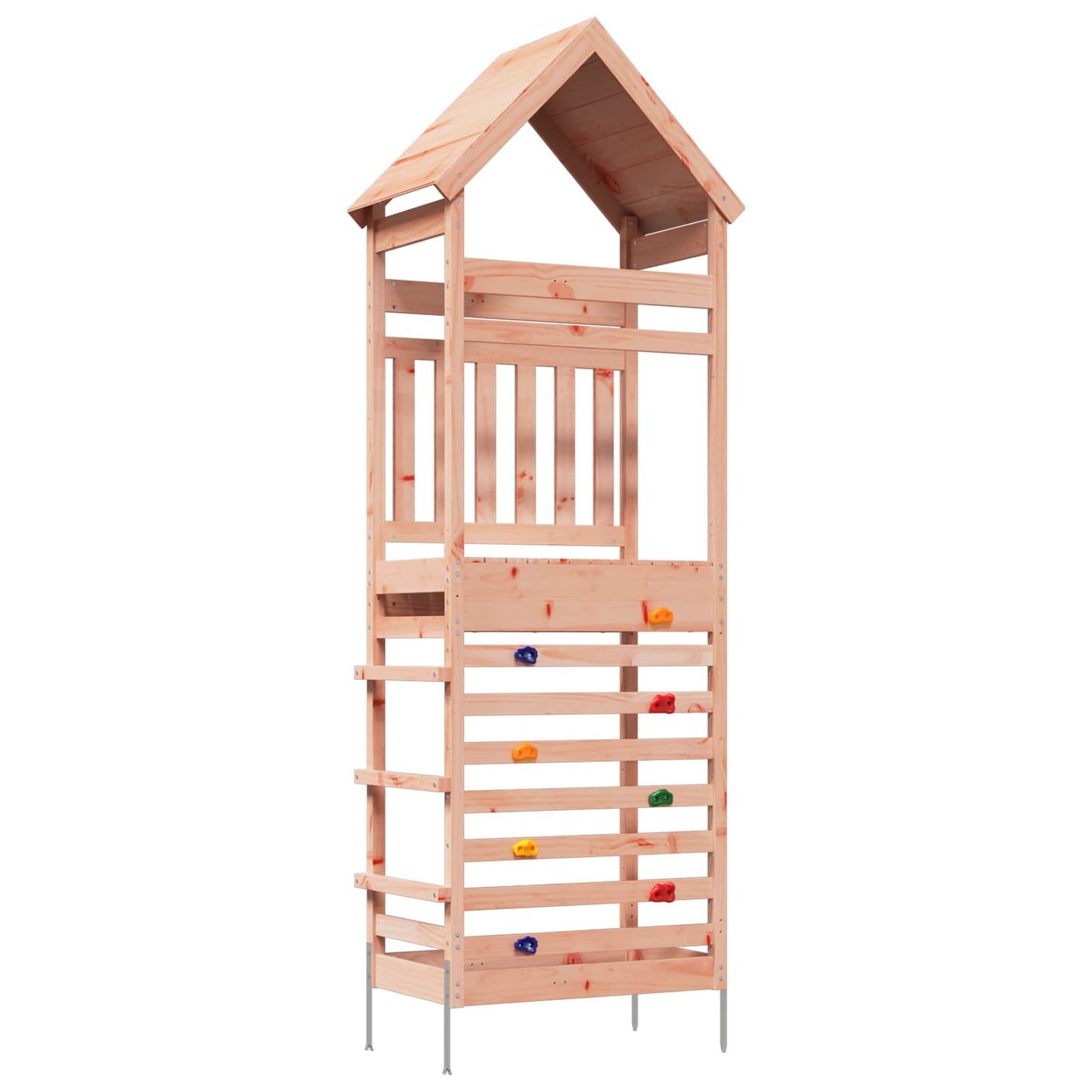 vidaXL Outdoor Play Tower Natural 53 x 85 x 264 cm Solid Douglas Wood - Brown