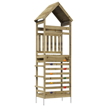 vidaXL Outdoor Play Tower Natural Solid Impregnated Pinewood - Brown - 53 x 85 x 264 cm - 34572