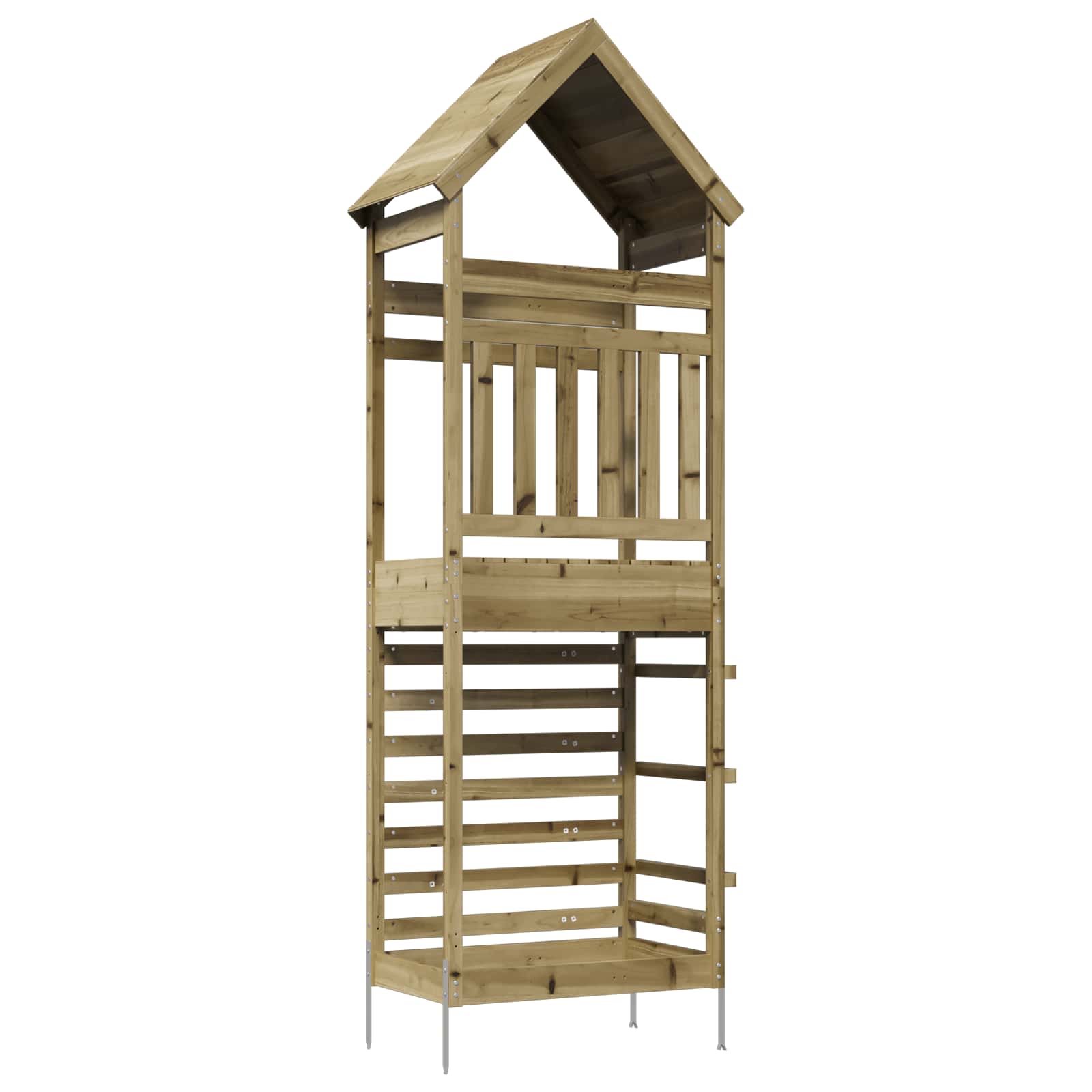 vidaXL Outdoor Play Tower Natural Solid Impregnated Pinewood - Brown - 53 x 85 x 264 cm - 34572