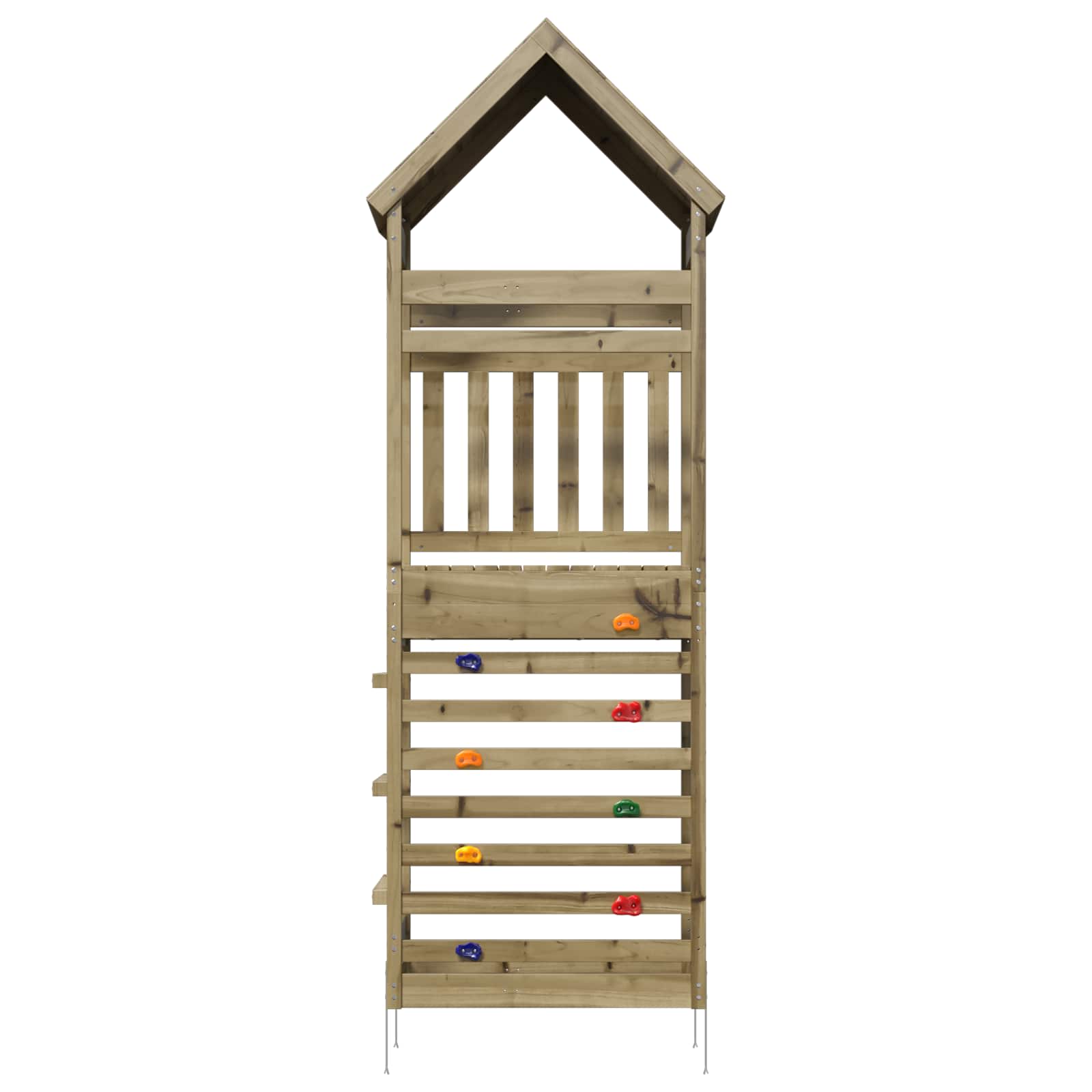 vidaXL Outdoor Play Tower Natural Solid Impregnated Pinewood - Brown - 53 x 85 x 264 cm - 34572