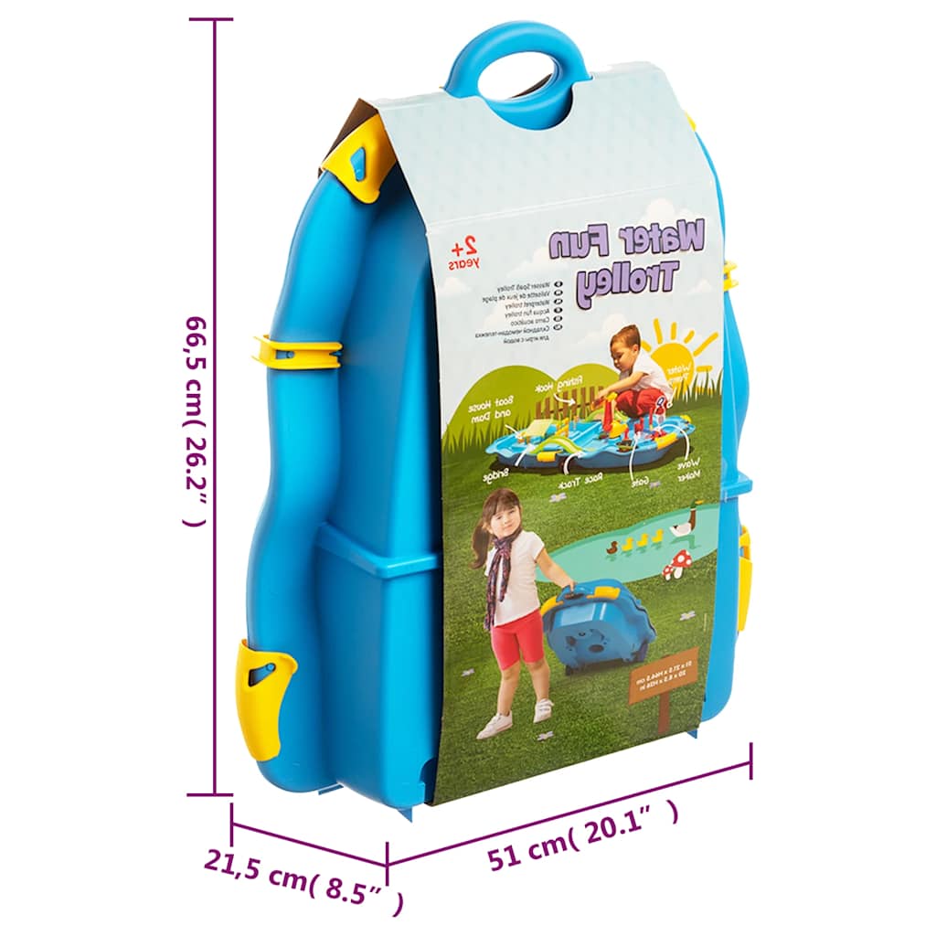 vidaXL Water Fun Trolley 51x21.5x66.5 cm Polypropylene - Blue