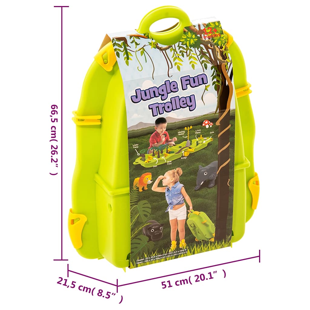 vidaXL Water Fun Trolley Jungle 51x21.5x66.5 cm Polypropylene - Green