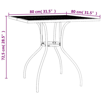 vidaXL Garden Table Anthracite 80x80x72.5 cm Steel Mesh