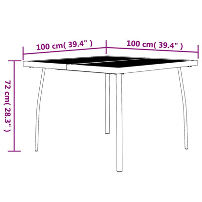 vidaXL Garden Table Anthracite 100x100x72 cm Steel Mesh