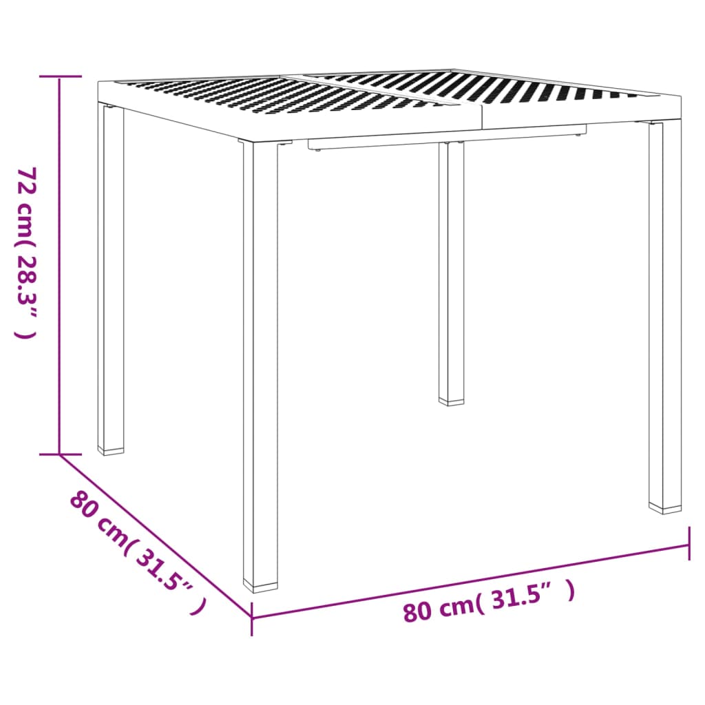 vidaXL Garden Table Anthracite 80x80x72 cm Steel