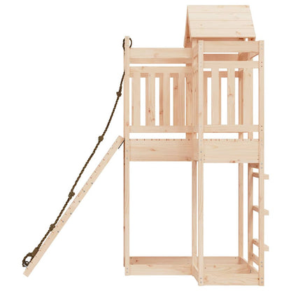 vidaXL Playhouse with Climbing Wall Solid Wood Pine - Brown
