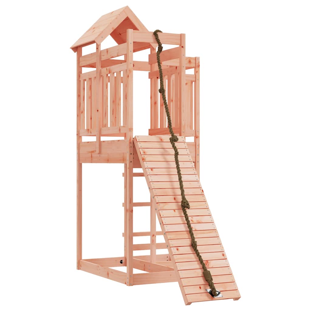 vidaXL Playhouse with Climbing Wall Solid Wood Douglas - Brown - 32978