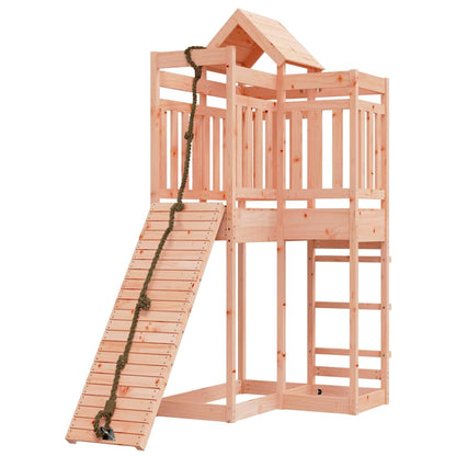 vidaXL Playhouse with Climbing Wall Solid Wood Douglas - Brown - 32978