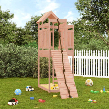 vidaXL Playhouse with Climbing Wall Solid Wood Douglas - Brown - 32978