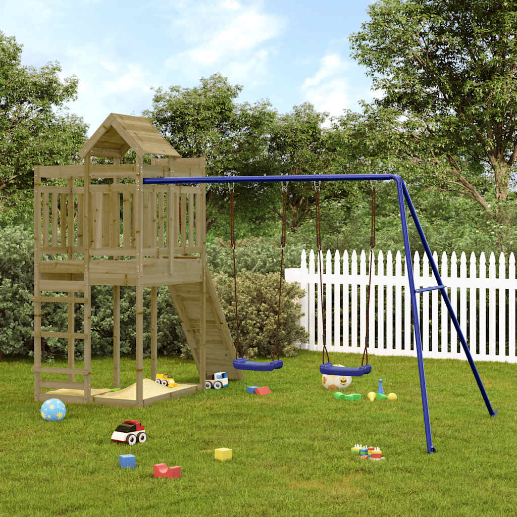 vidaXL Outdoor Playset Impregnated Wood Pine - Brown - 33006