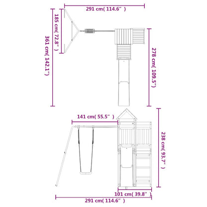 vidaXL Outdoor Playset Solid Wood Douglas - Brown - 33013