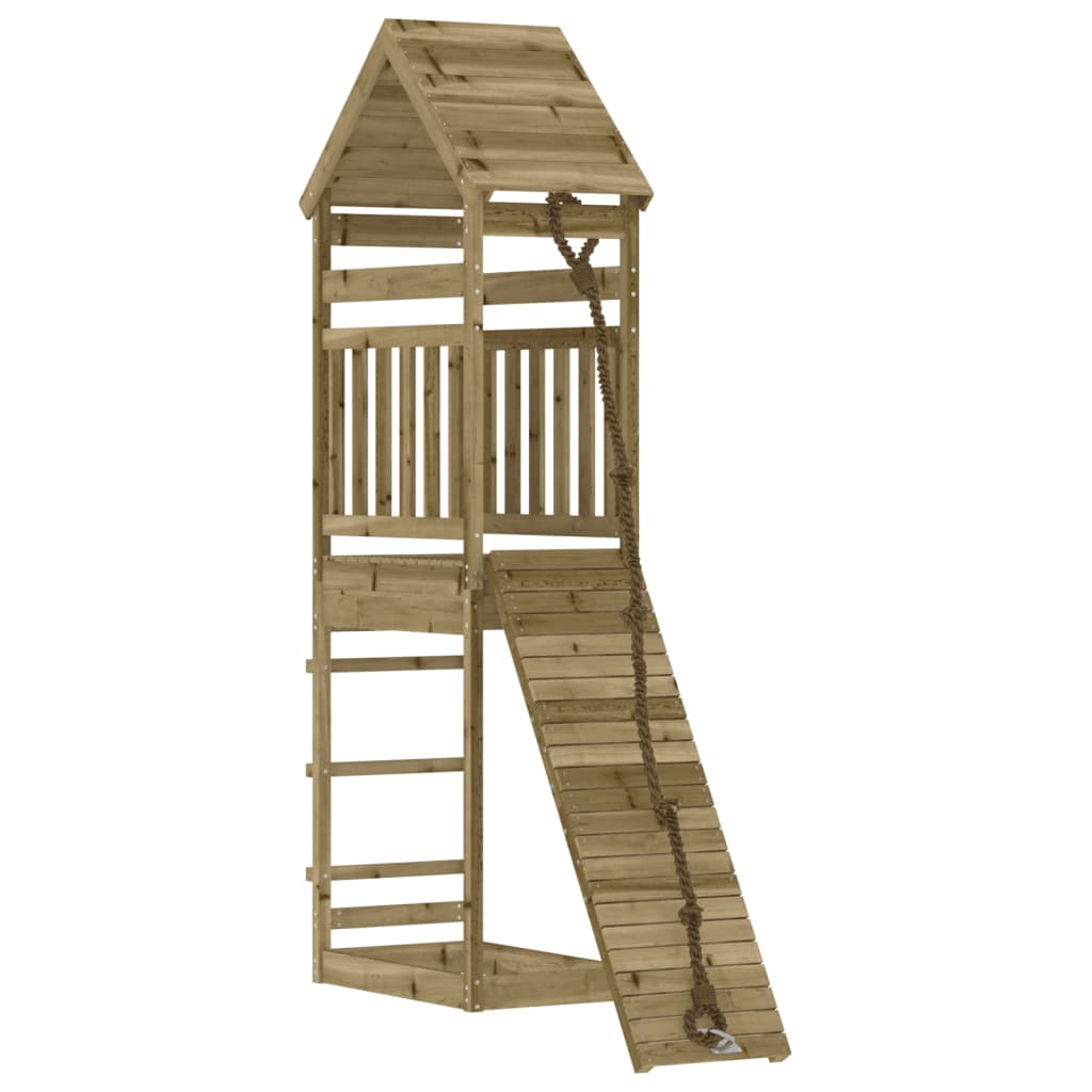 vidaXL Playhouse with Climbing Wall Impregnated Wood Pine - Brown - 33058
