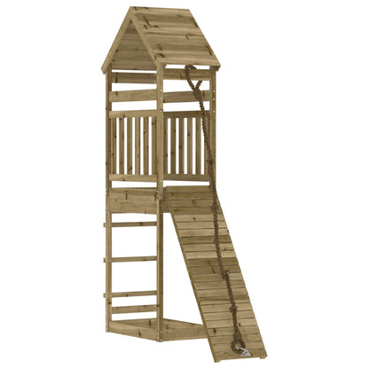 vidaXL Playhouse with Climbing Wall Impregnated Wood Pine - Brown - 33058