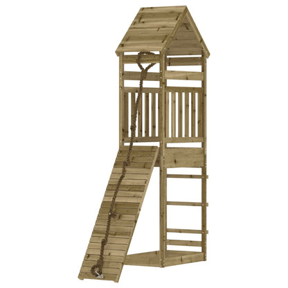vidaXL Playhouse with Climbing Wall Impregnated Wood Pine - Brown - 33058