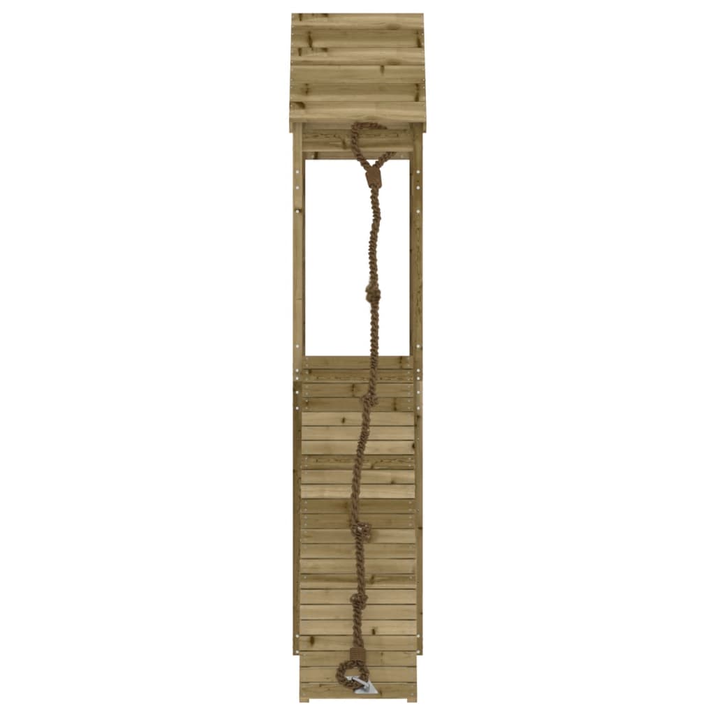 vidaXL Playhouse with Climbing Wall Impregnated Wood Pine - Brown - 33058