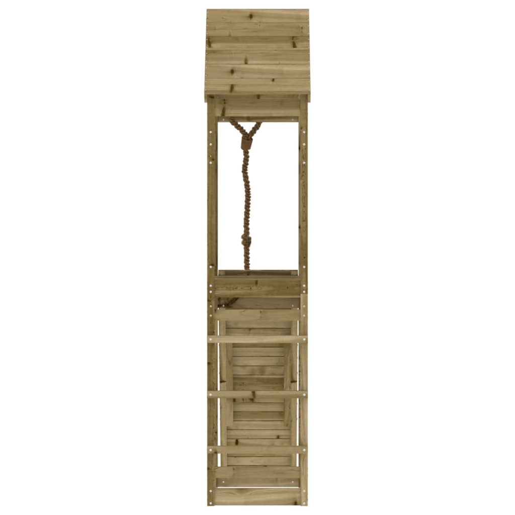 vidaXL Playhouse with Climbing Wall Impregnated Wood Pine - Brown - 33058