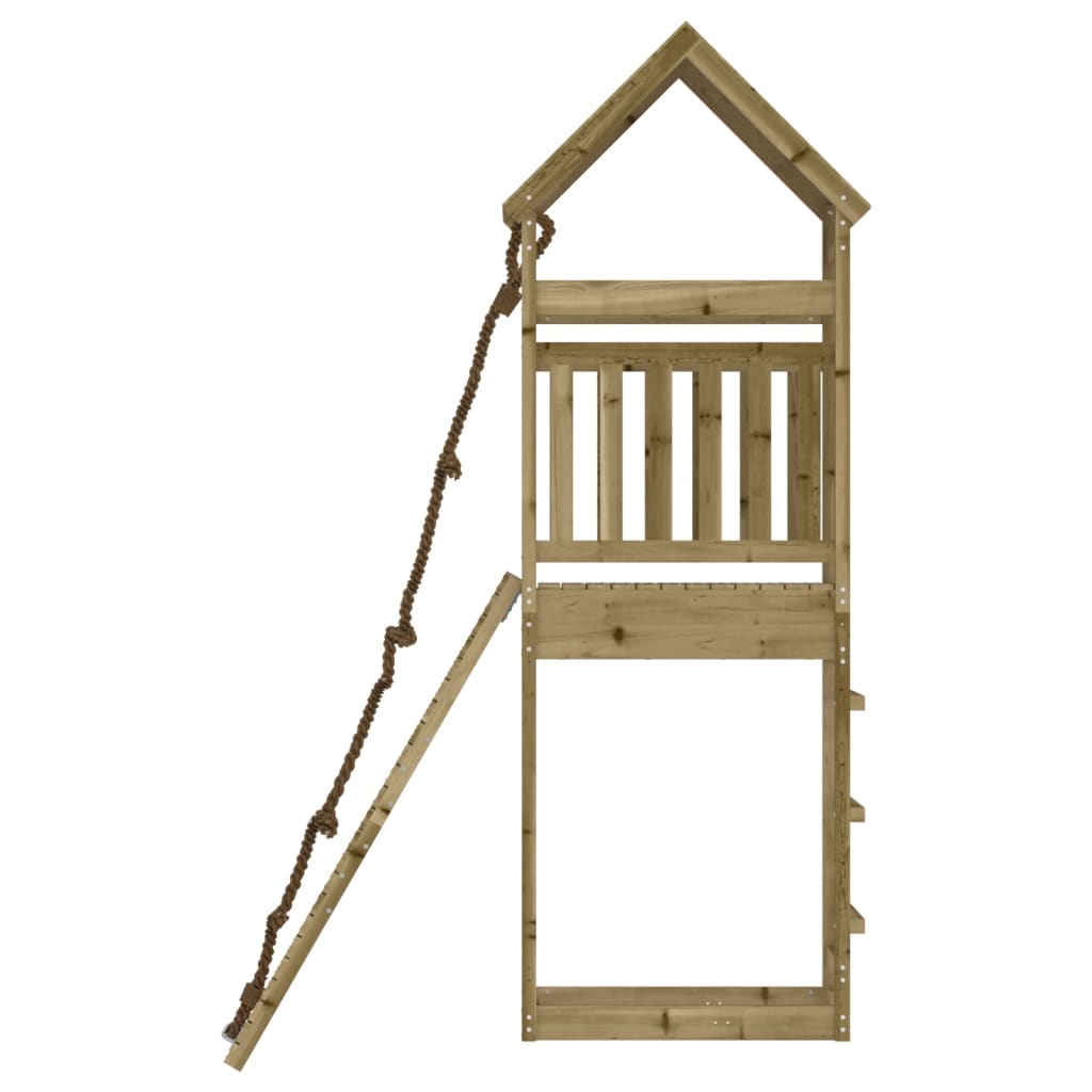 vidaXL Playhouse with Climbing Wall Impregnated Wood Pine - Brown - 33058