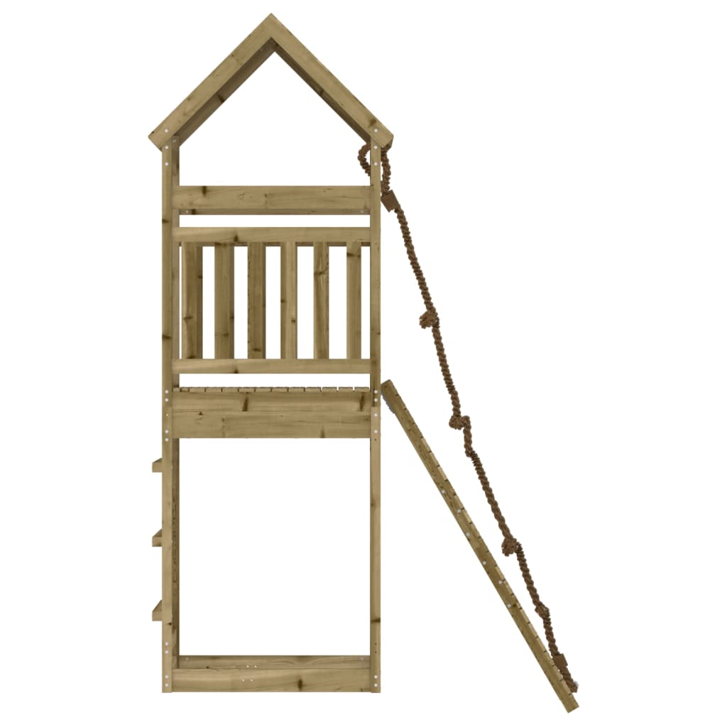 vidaXL Playhouse with Climbing Wall Impregnated Wood Pine - Brown - 33058
