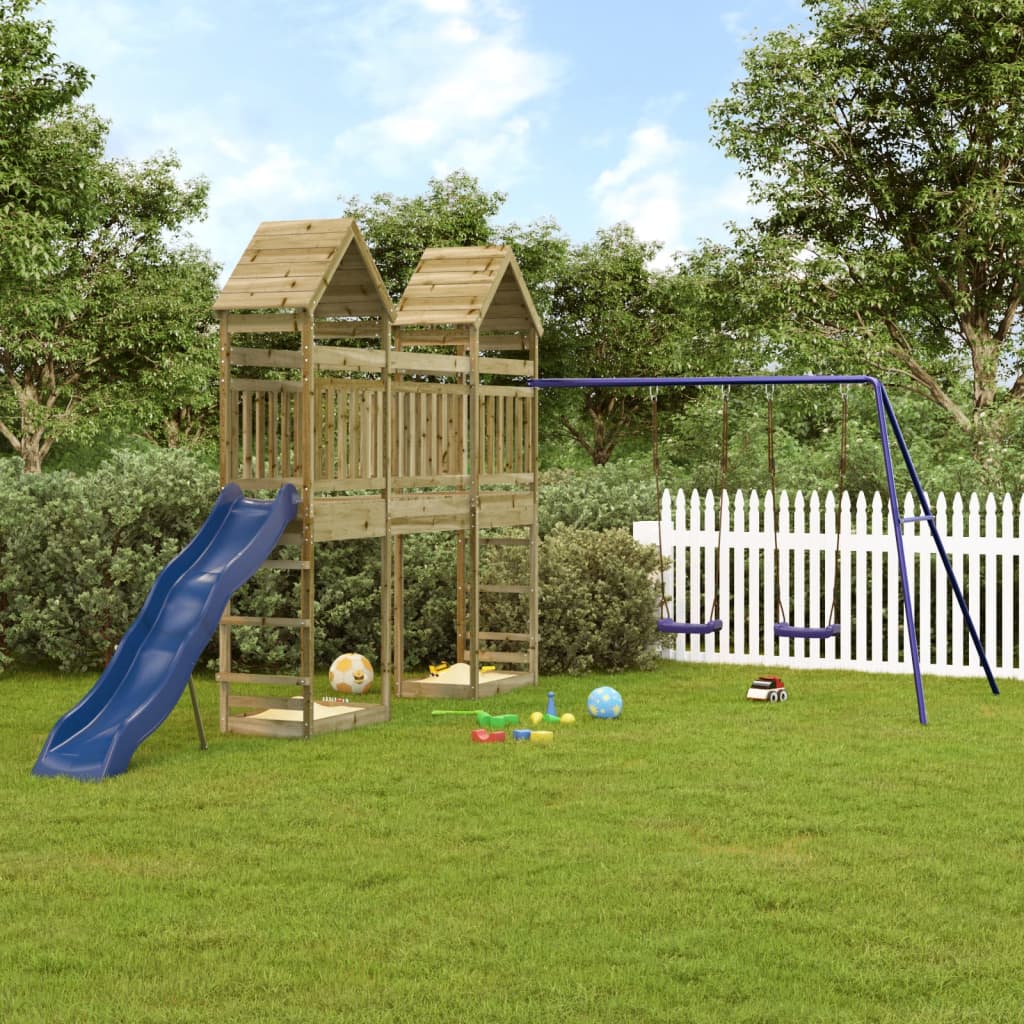 vidaXL Outdoor Playset Impregnated Wood Pine - Brown - 33077