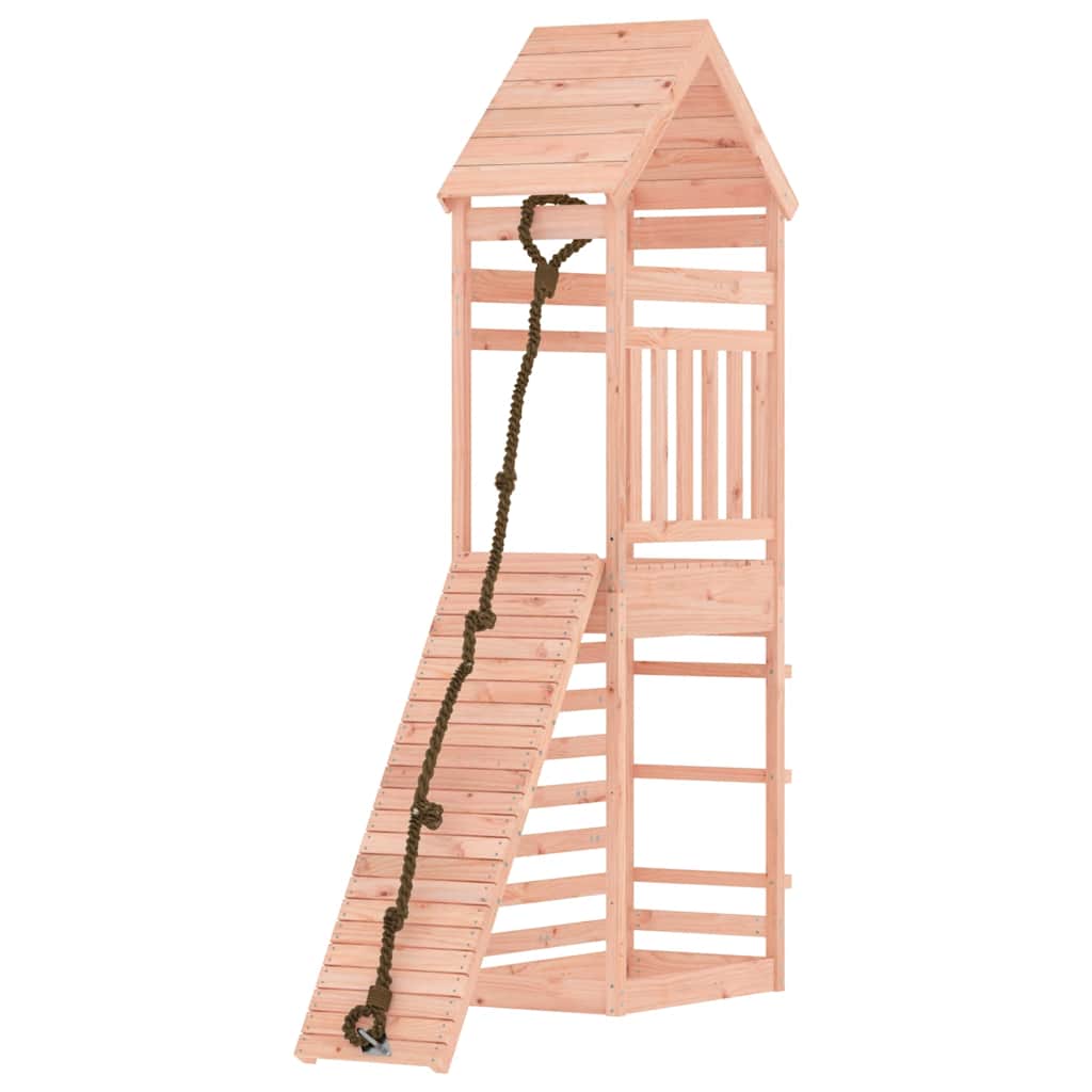 vidaXL Playhouse with Climbing Wall Solid Wood Douglas - Brown - 33080
