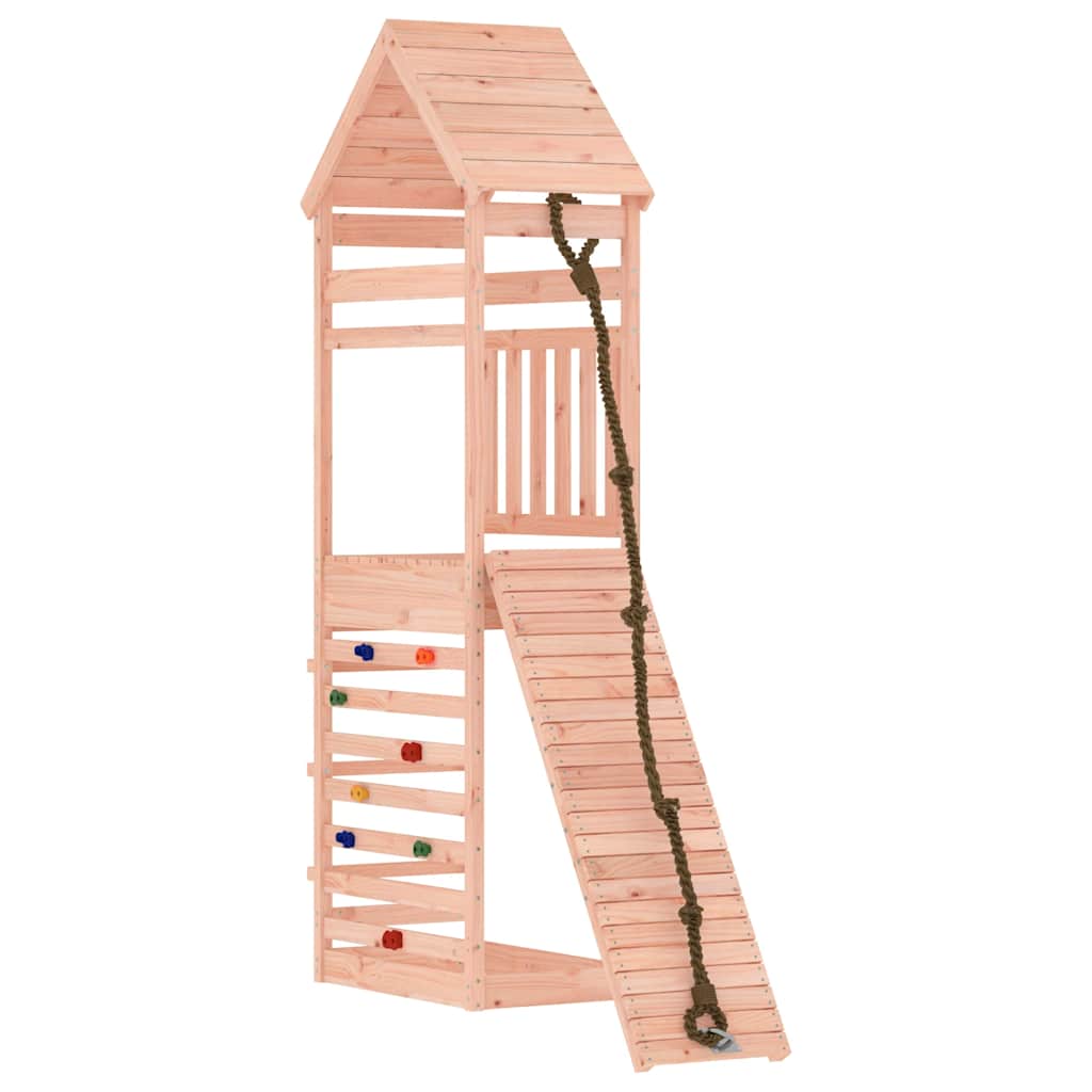 vidaXL Playhouse with Climbing Wall Solid Wood Douglas - Brown - 33080
