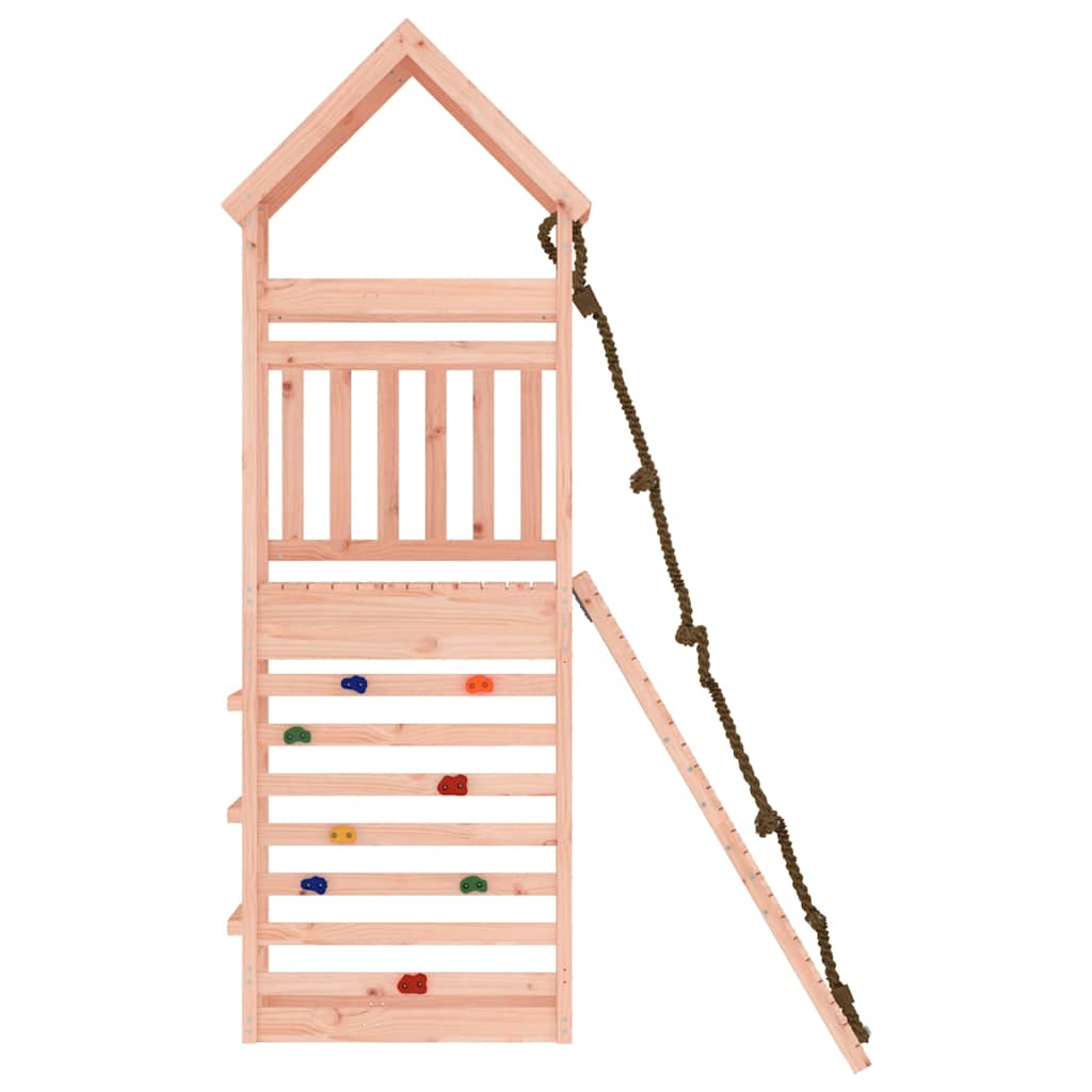vidaXL Playhouse with Climbing Wall Solid Wood Douglas - Brown - 33080