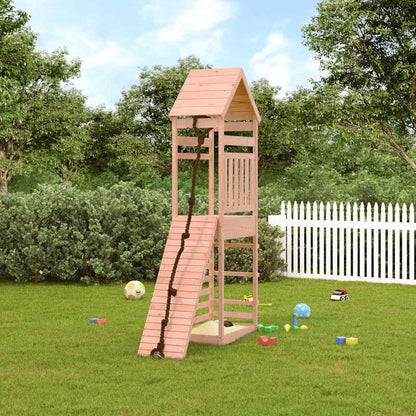vidaXL Playhouse with Climbing Wall Solid Wood Douglas - Brown - 33080