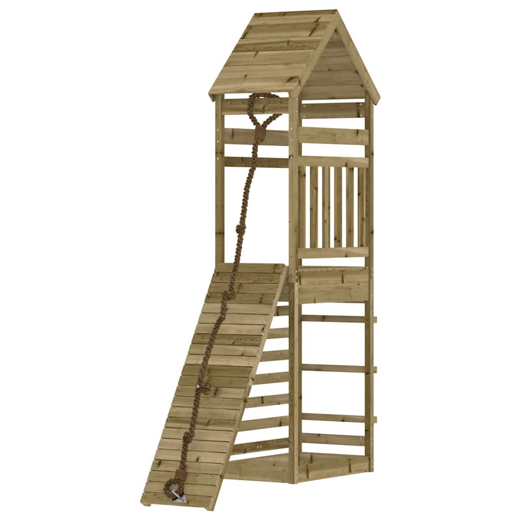 vidaXL Playhouse with Climbing Wall Impregnated Wood Pine - Brown - 33084