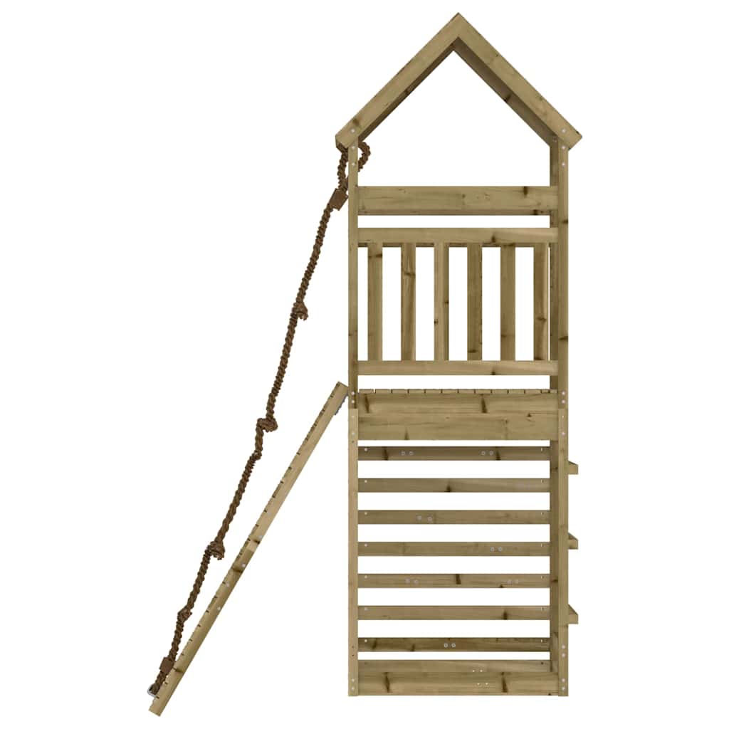 vidaXL Playhouse with Climbing Wall Impregnated Wood Pine - Brown - 33084