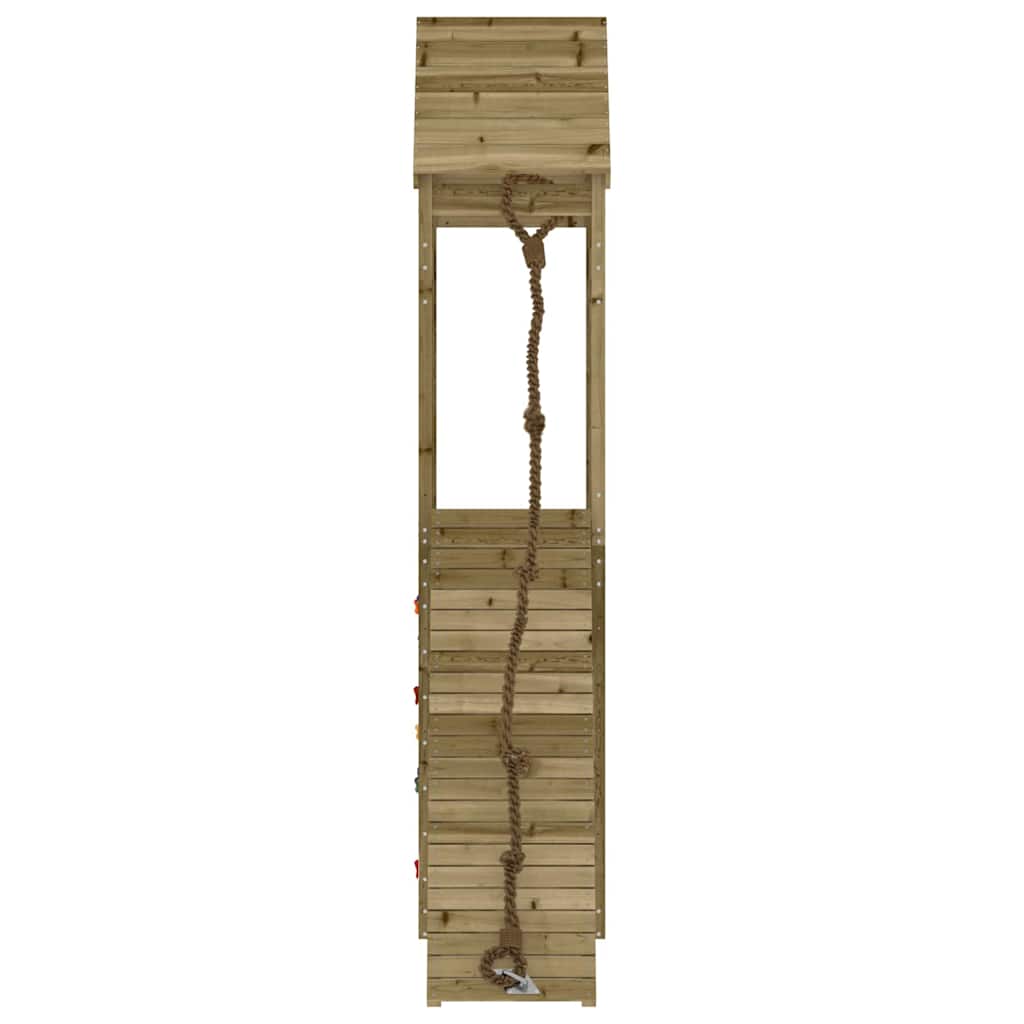vidaXL Playhouse with Climbing Wall Impregnated Wood Pine - Brown - 33084