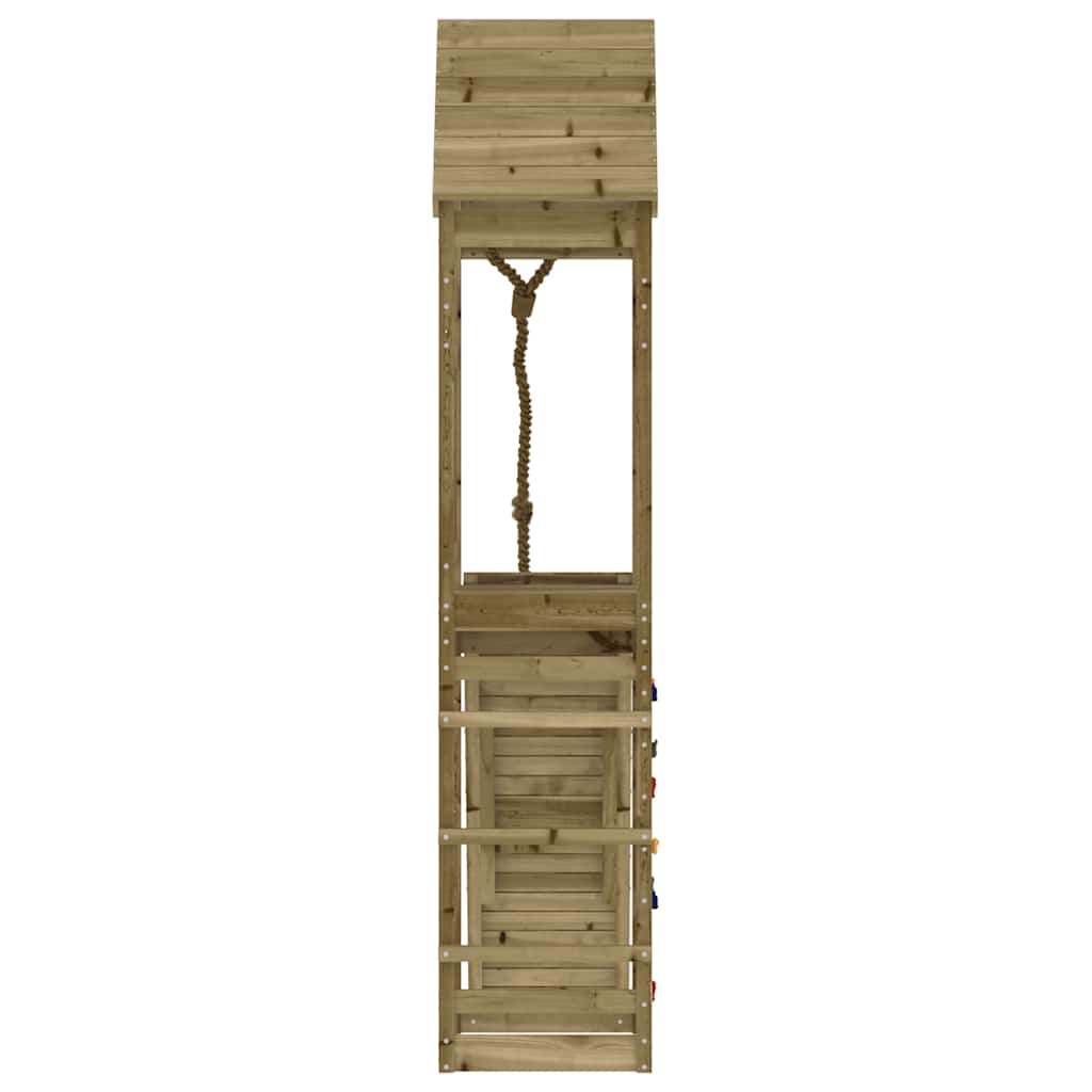 vidaXL Playhouse with Climbing Wall Impregnated Wood Pine - Brown - 33084