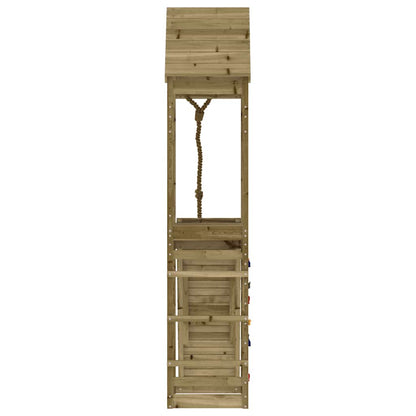 vidaXL Playhouse with Climbing Wall Impregnated Wood Pine - Brown - 33084