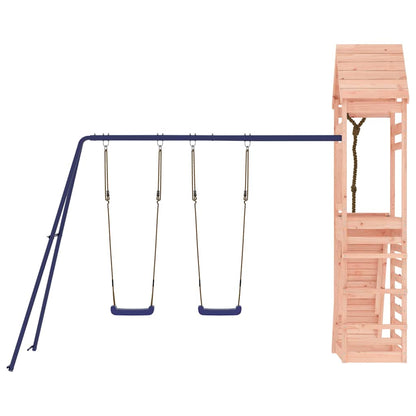 vidaXL Outdoor Playset | Natural wood and blue | Solid Douglas Fir wood | Large - Brown