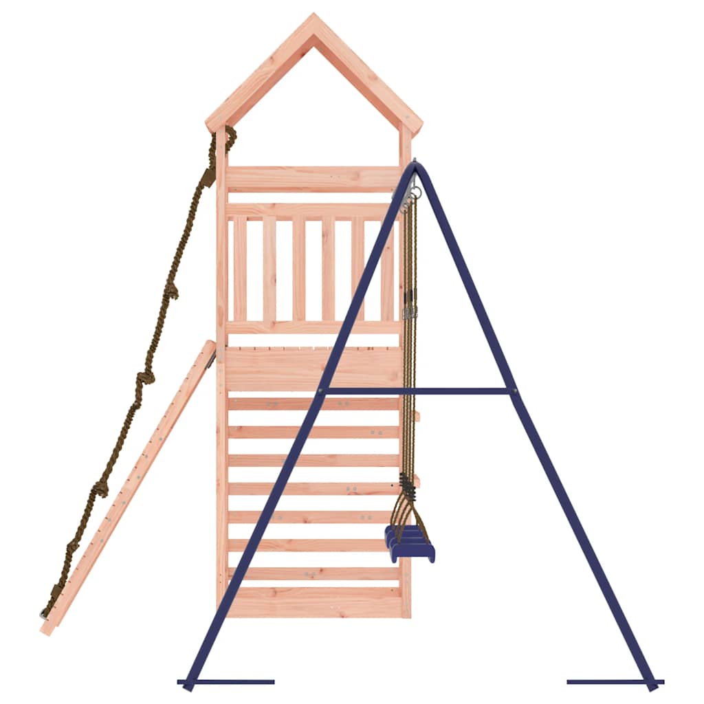 vidaXL Outdoor Playset | Natural wood and blue | Solid Douglas Fir wood | Large - Brown