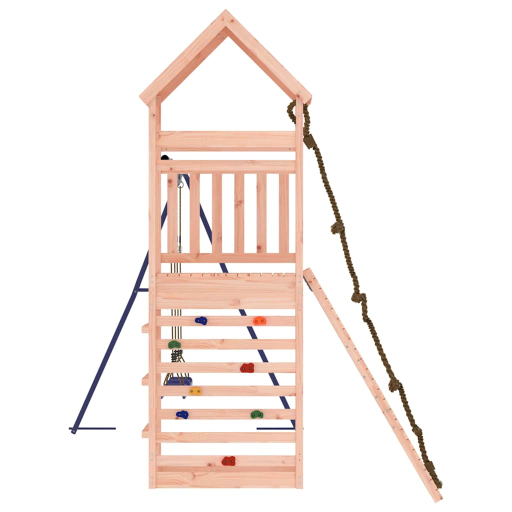 vidaXL Outdoor Playset | Natural wood and blue | Solid Douglas Fir wood | Large - Brown