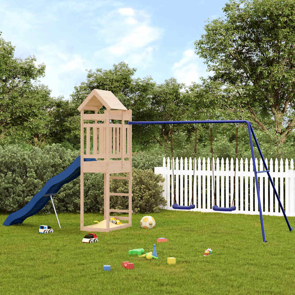 vidaXL Outdoor Playset Solid Wood Pine - Brown - 33140