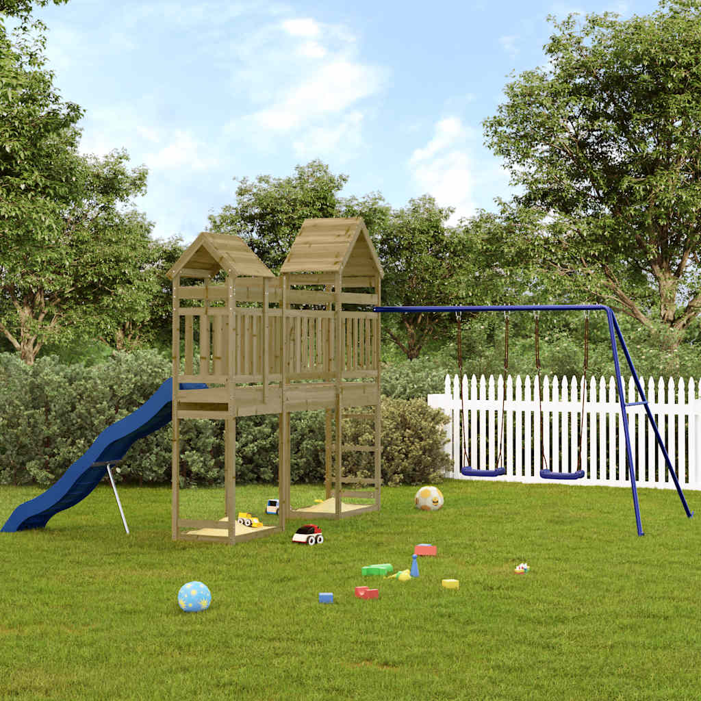 vidaXL Outdoor Playset Impregnated Wood Pine - Brown - 33143