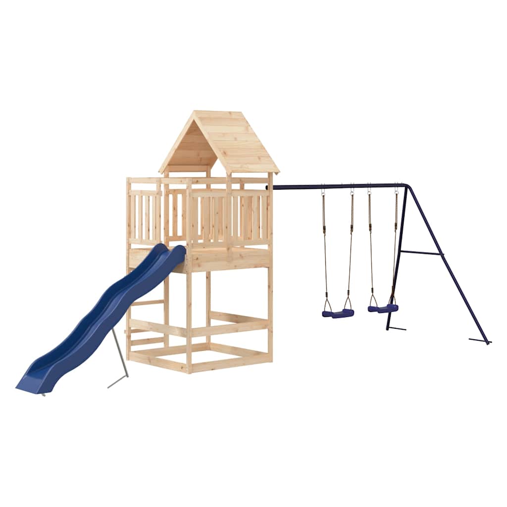 vidaXL Outdoor Playset Solid Wood Pine - Brown - 33214