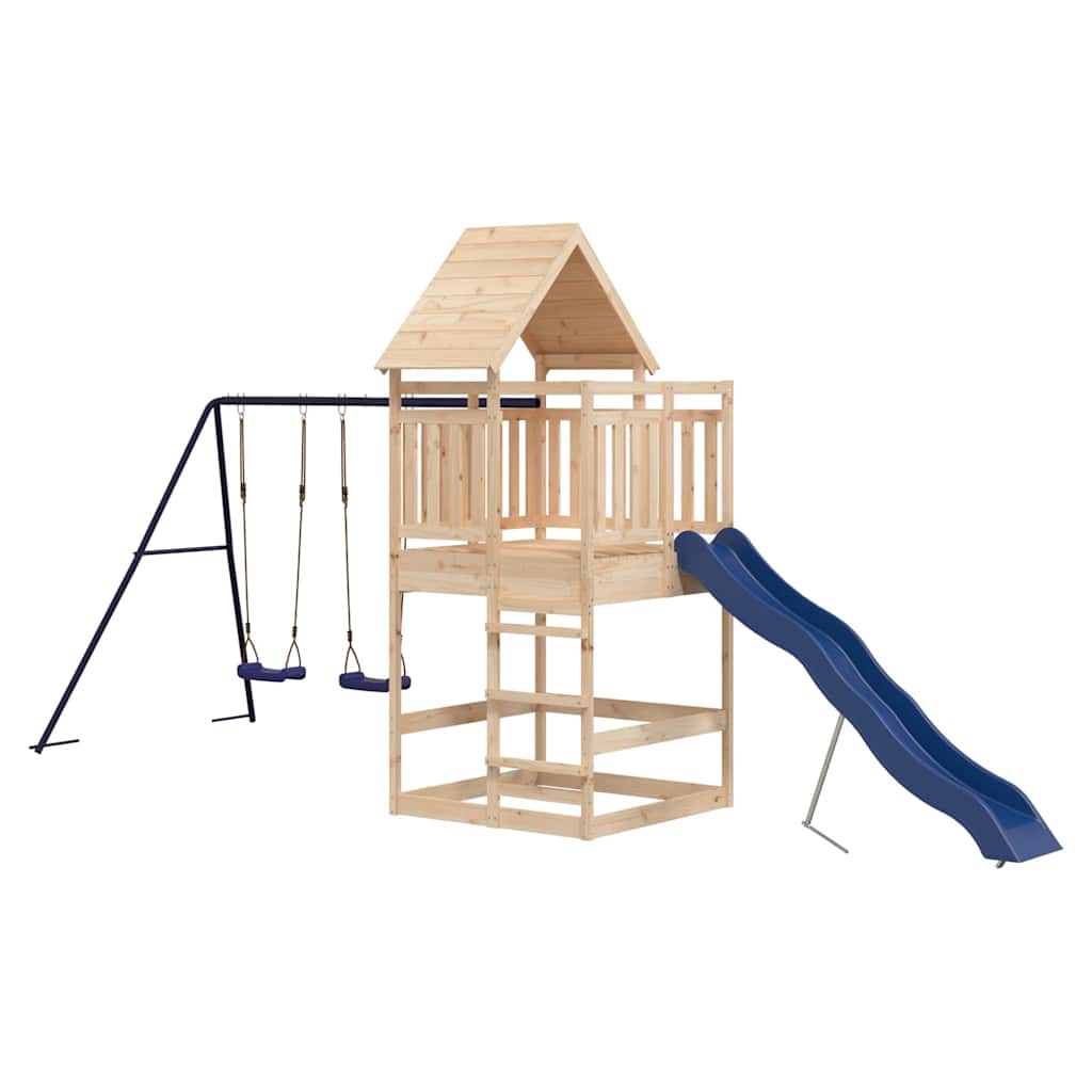 vidaXL Outdoor Playset Solid Wood Pine - Brown - 33214