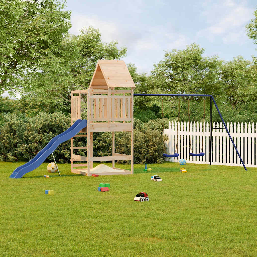vidaXL Outdoor Playset Solid Wood Pine - Brown - 33214