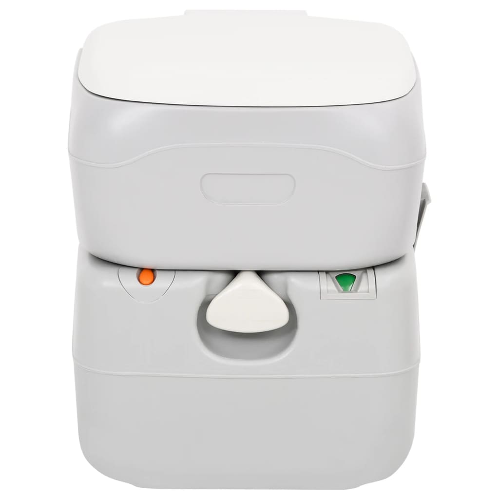 vidaXL Portable Camping Toilet Grey and White 22+12 L HDPE - 41.5 x 36.5 x 42 cm